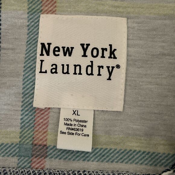 New York Laundry Womens Top Shirt Blouse Size Plaid Short Sleeve Size XL - Picture 4 of 7